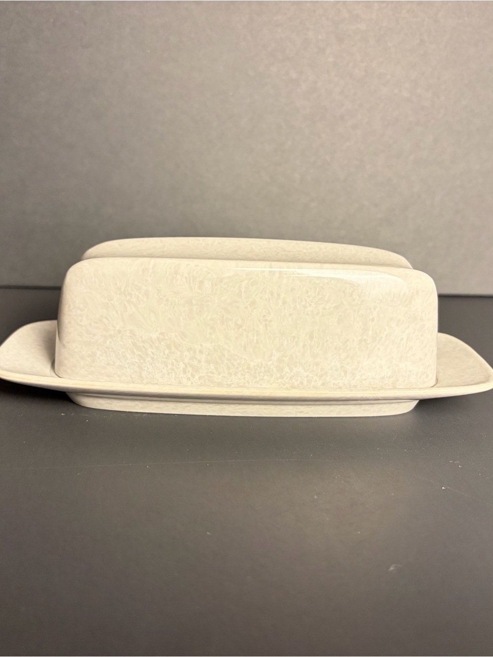 Vintage Branchell Covered Butter Dish Color Flyte Smokey Gray  MCM Melmac